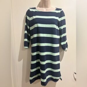 Jcrew rugby style Navy and Mint Green Dress. XS